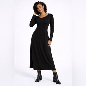 Ann Taylor Black Long Sleeve Midi Dress – Size M